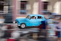 Panning Photo Of Car In Havana. Cuba