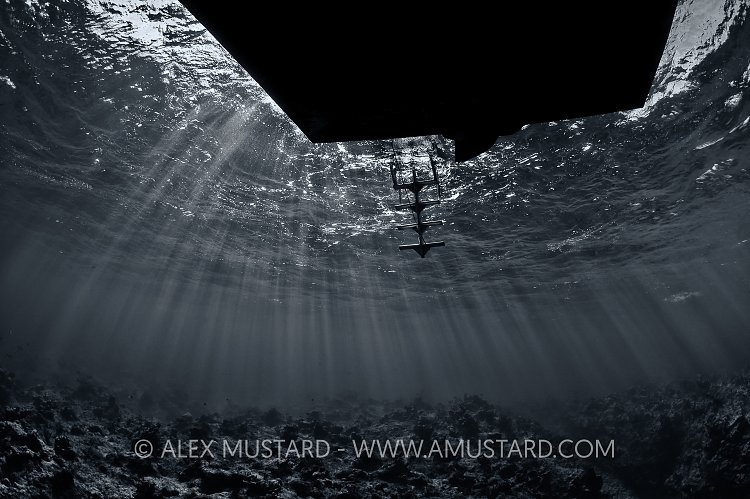 Diveboat Over Reef. Cayman Islands.