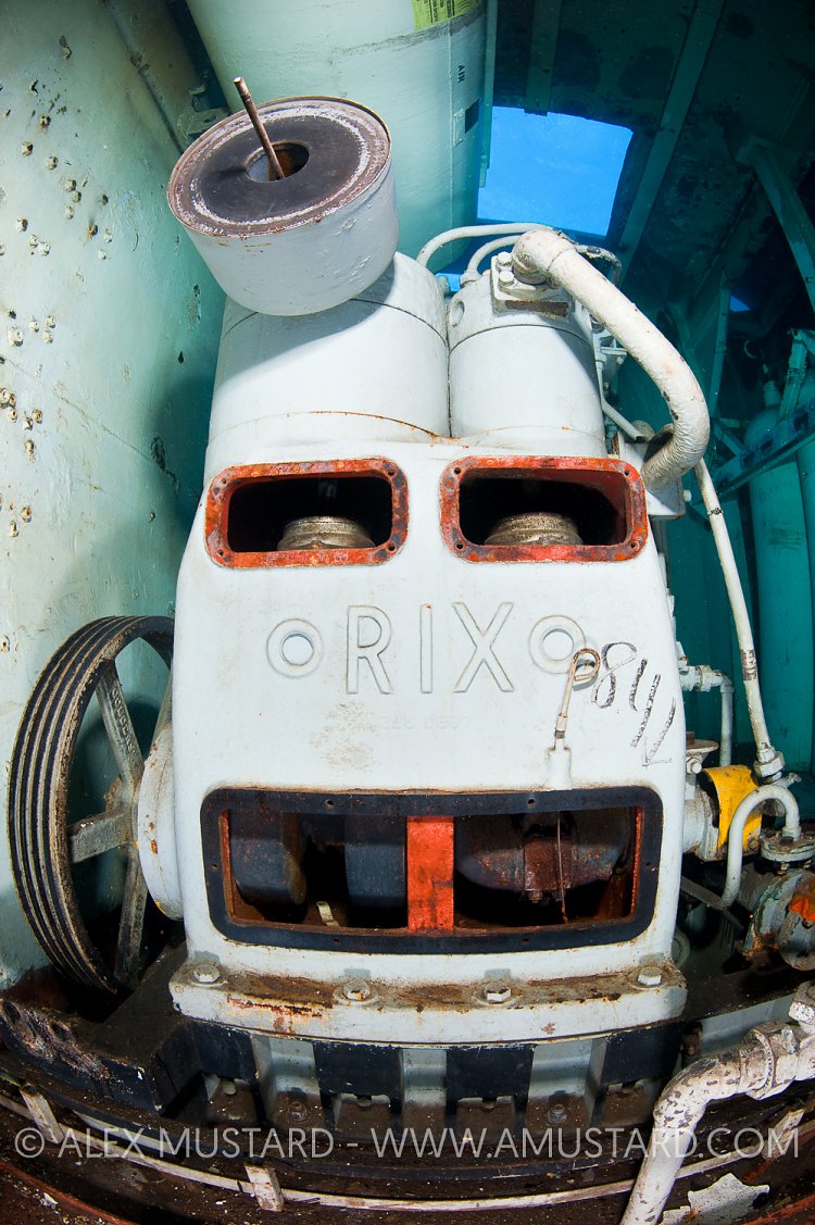 Compressor in the USS Kittiwake. Cayman Islands.