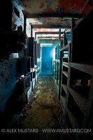 Gangway in USS Kittiwake wreck. Cayman Islands.
