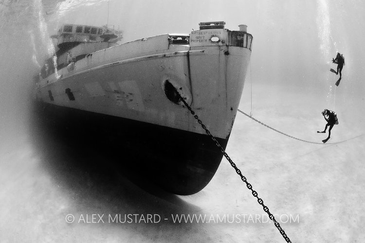 Bow of the Kittiwake. Cayman Islands