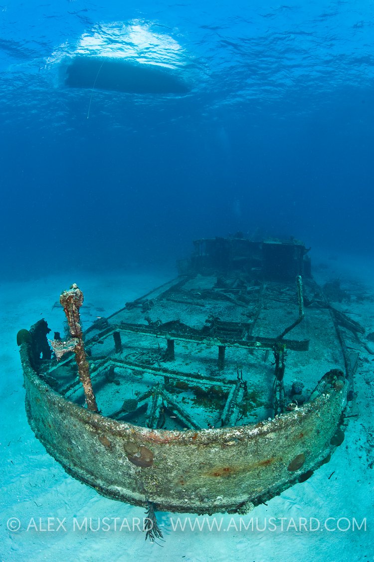 Stern of the Soto Trader. Little Cayman.