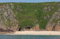Porthcurno Beach, Cornwall, UK.