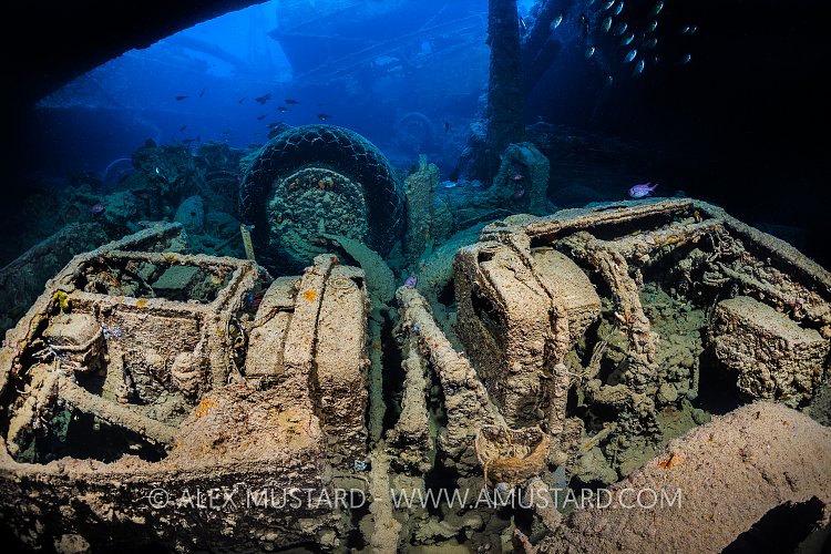 Morris Jeeps on Thistlegorm. Egypt