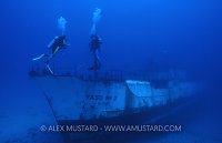 Divers Over Wreck. Fiji