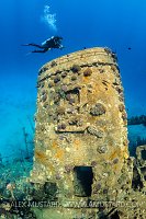 Diver Over Wreck, Egypt.