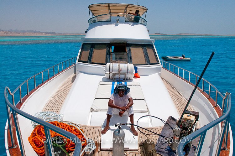 Dive Boat Filling Cylinders, Egypt.