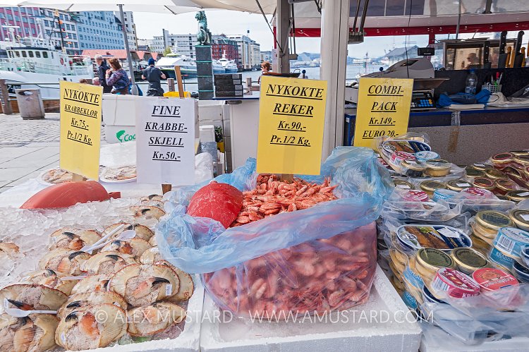 Prawns And Crabs On Sale. Norway