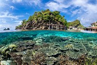 Split Level of Reef And Resort. Indonesia