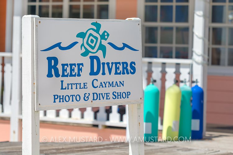 Dive Shop Sign. Cayman Islands