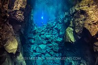 Diver In Silfra Canyon. Iceland