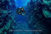 Diver In Silfra, Iceland