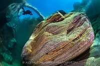 Diver In River Verzasca, Switzerland