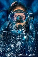 Diver In Bubbles, Cayman Islands