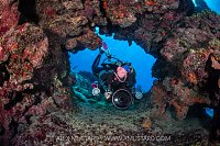 Photographer In Coral Arch, Cayman Islands