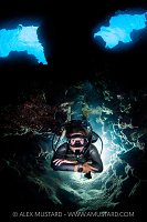 Diving In Coral Caverns, Cayman Islands