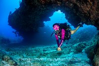 Diver On Coral Reef. Cayman Islands