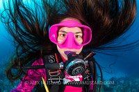 Diver's Hair Underwater. Cayman Islands