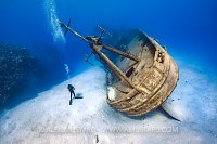 Kittiwake Wreck and Diver. Cayman Islands