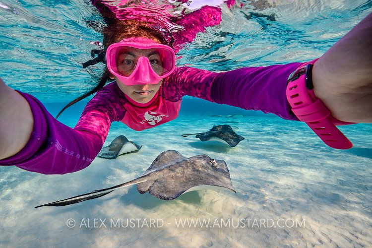 Stingray Selfie. Cayman Islands