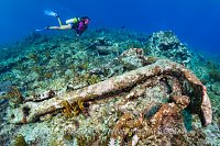Glamis Wreck With Diver, Cayman Islands