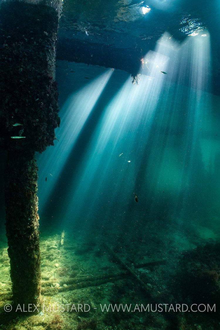Sun Beams Beneath Pier, UK