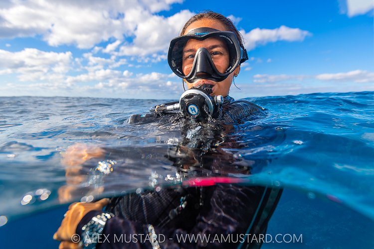 Diver At The Surface, Cayman Islands