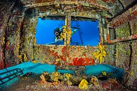 Diver Explores Kittiwake Wreck, Cayman Islands