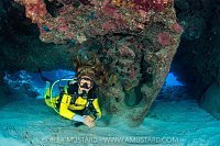 Exploring Caverns On Coral Reef, Cayman Islands