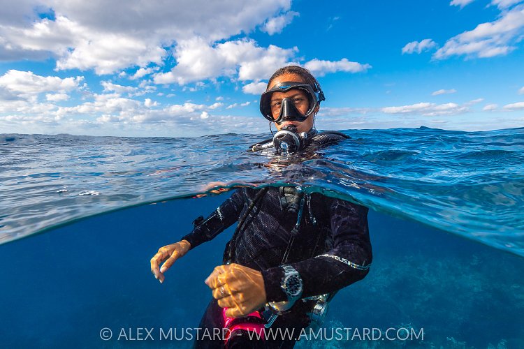 Diver At The Surface, Cayman Islands