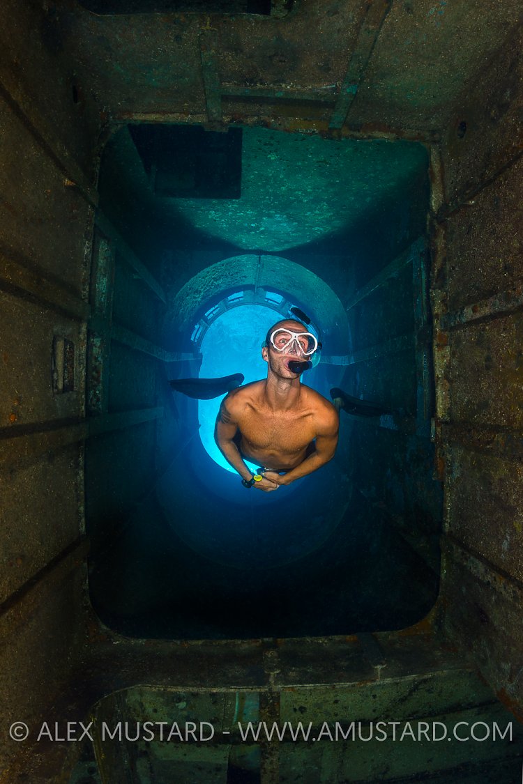 Snorkeller In Kittiwake. Cayman Islands.