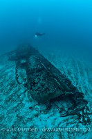 Submarine and diver. British Isles.