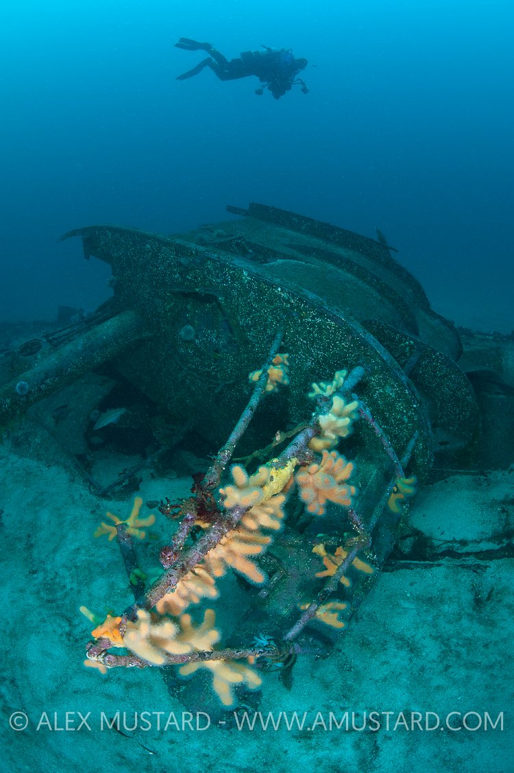 Diver and Submarine, Shetland, UK