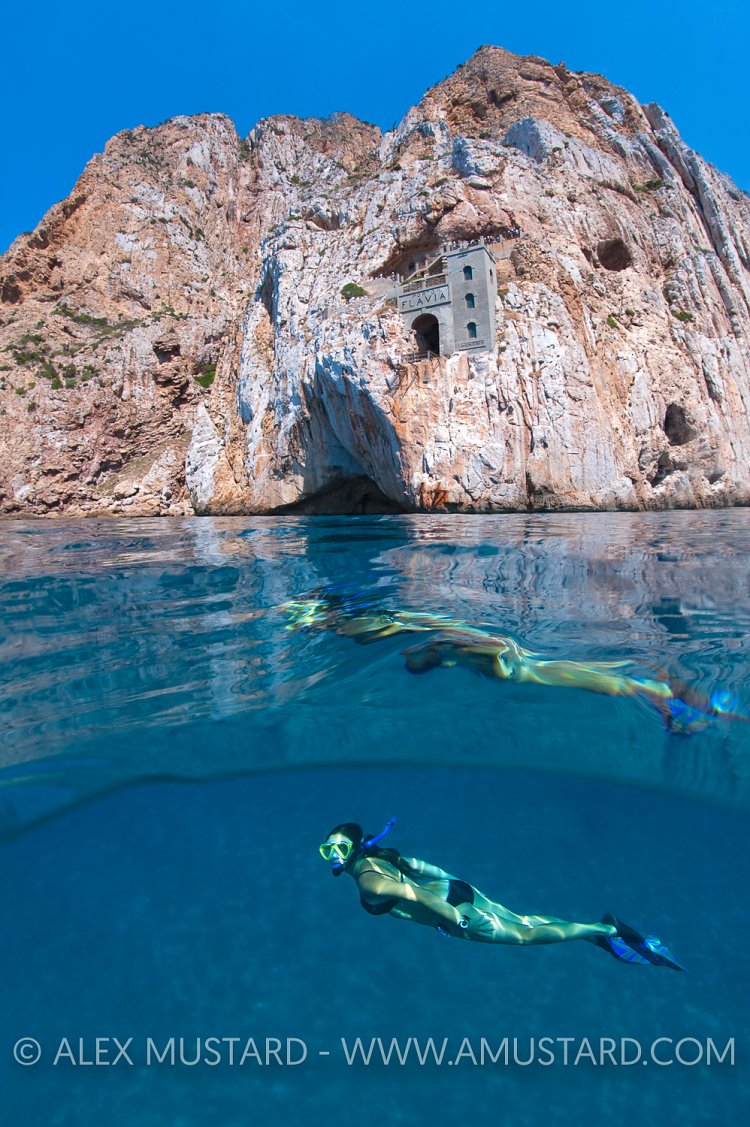 Snorkelling At Porto Flavia. Sardinia
