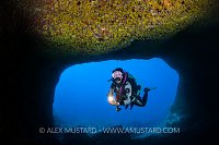 Diver In Nereo's Cave. Sardinia, Italy