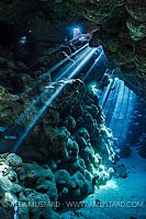 Beams In Cave. Egypt