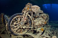 Motorbike on the wreck of the HMS Thistlegorm. Egypt