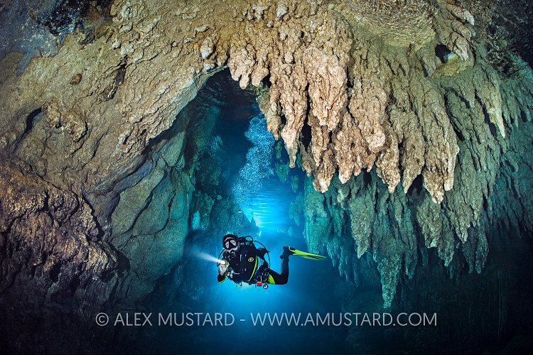 Exploring Chandelier Cave. Palau